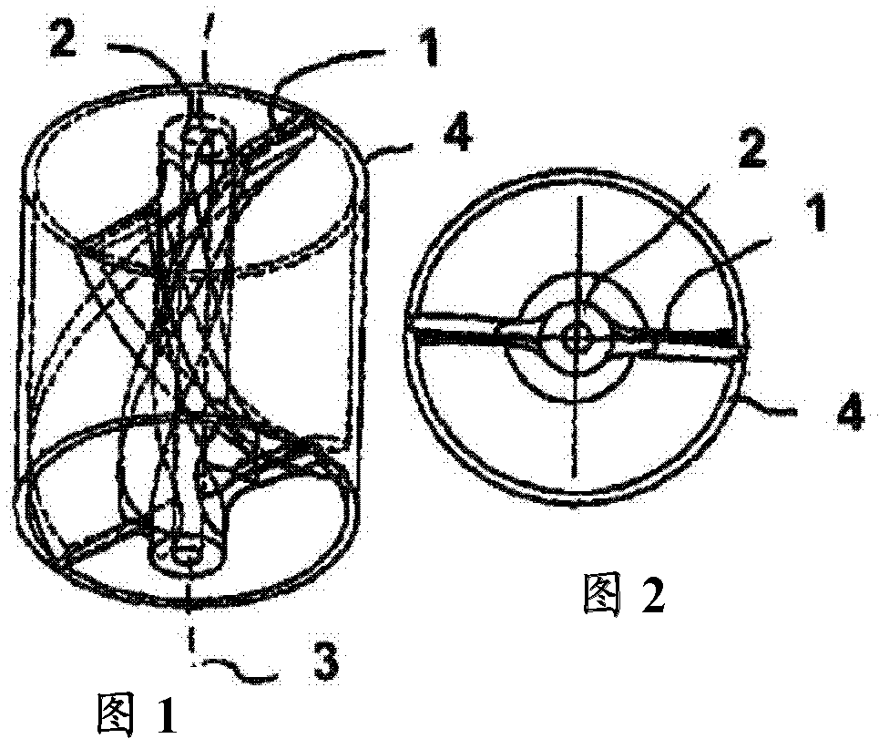 Fluid pump having at least one impeller blade and a support device