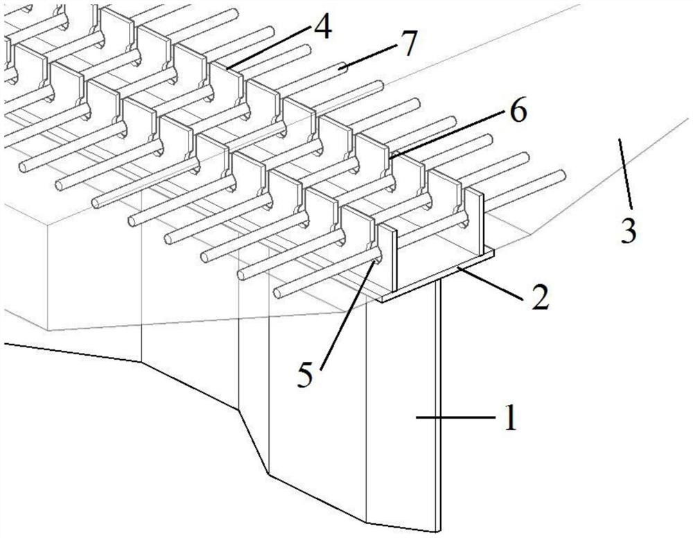 Tooth opening type connecting structure of zigzag-form steel web and concrete slab