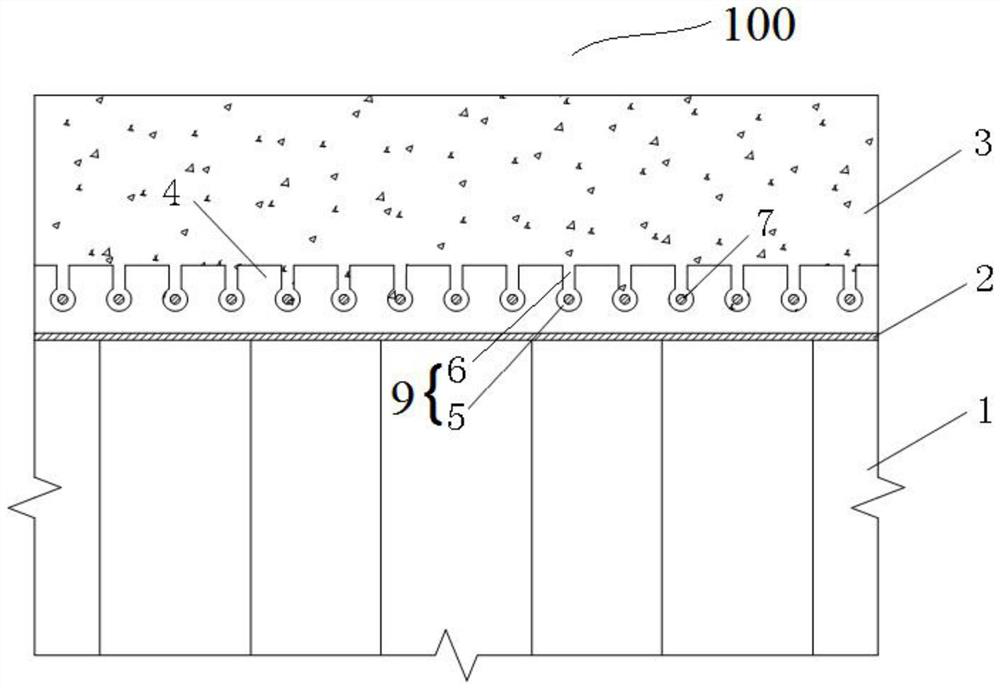 Tooth opening type connecting structure of zigzag-form steel web and concrete slab