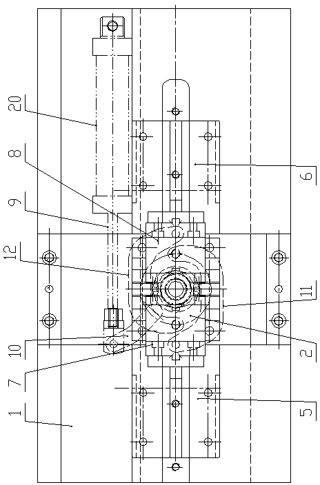 Clamp for central hole of sliding fork drilling end surface