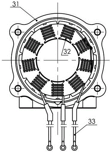 Direct current brushless motor provided with brake and used for clutch