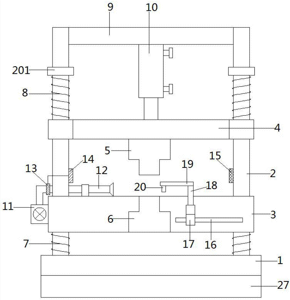 Stamping device for LED lamp production