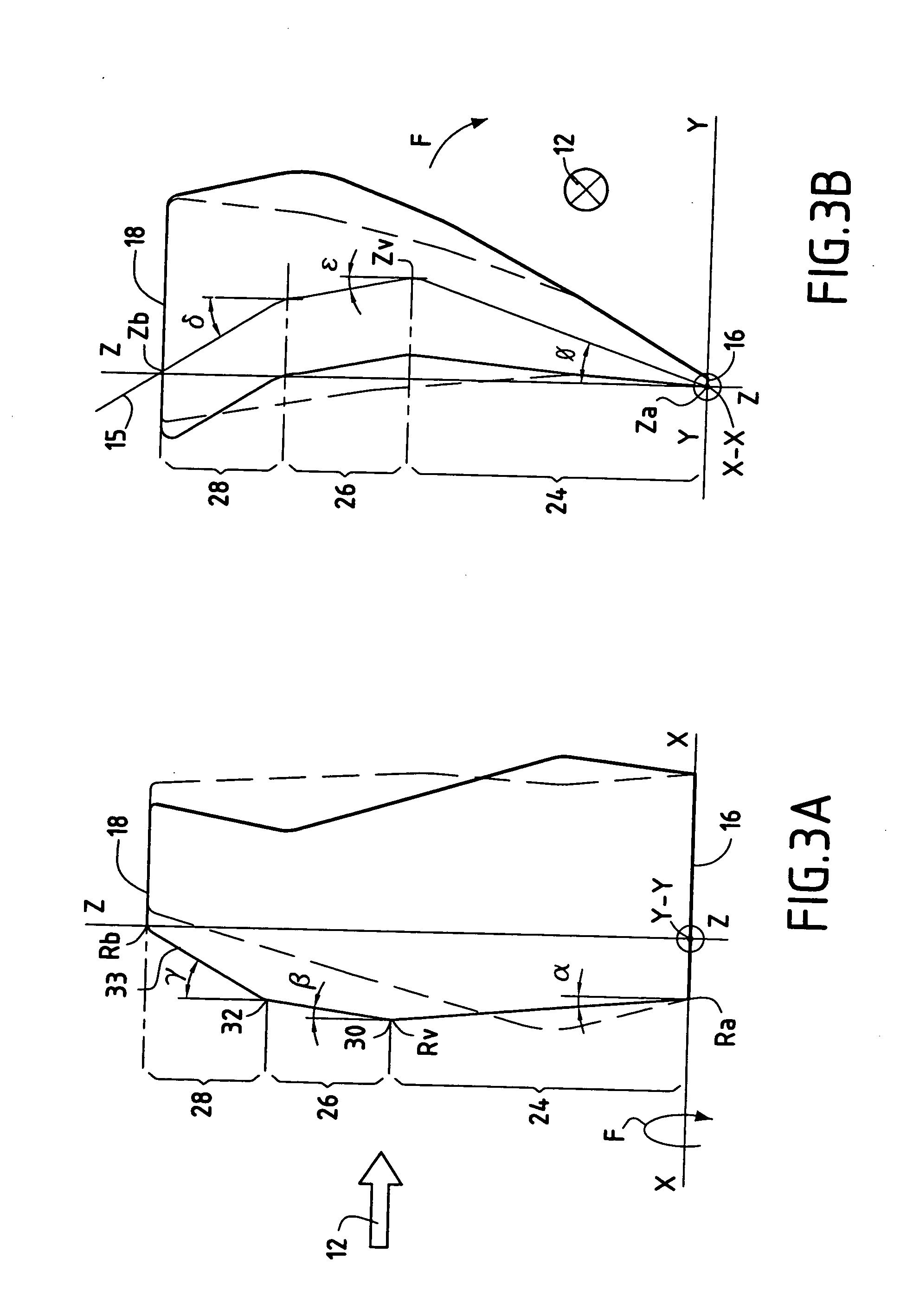 Backswept turbojet blade