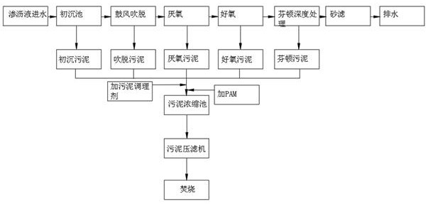 Landfill leachate sludge dewatering composite biological enzyme conditioner as well as preparation method and use method thereof