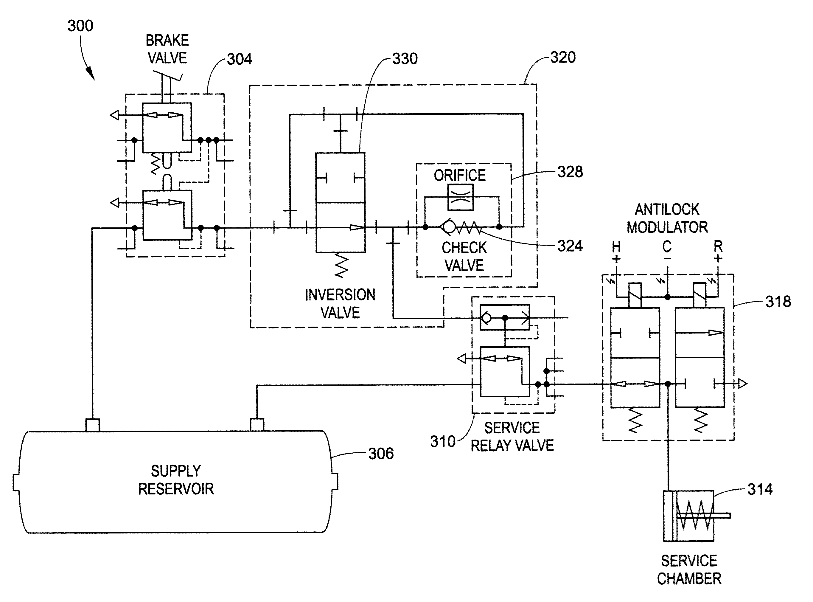 Relay valve control arrangement to provide variable response timing on full applications