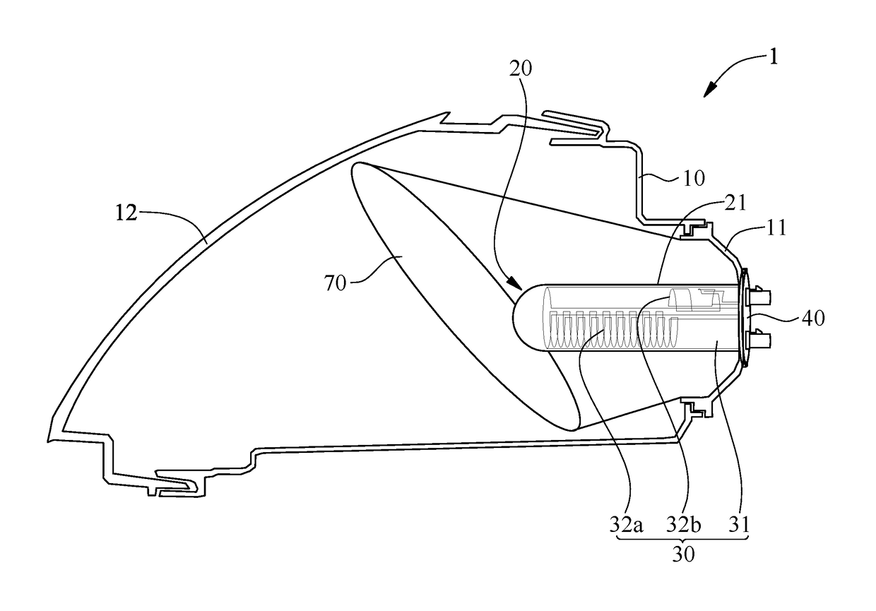 Headlight socket with antenna