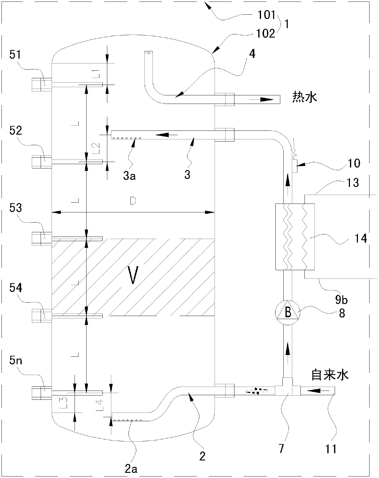 Water storage tank and water storage water heater using the same