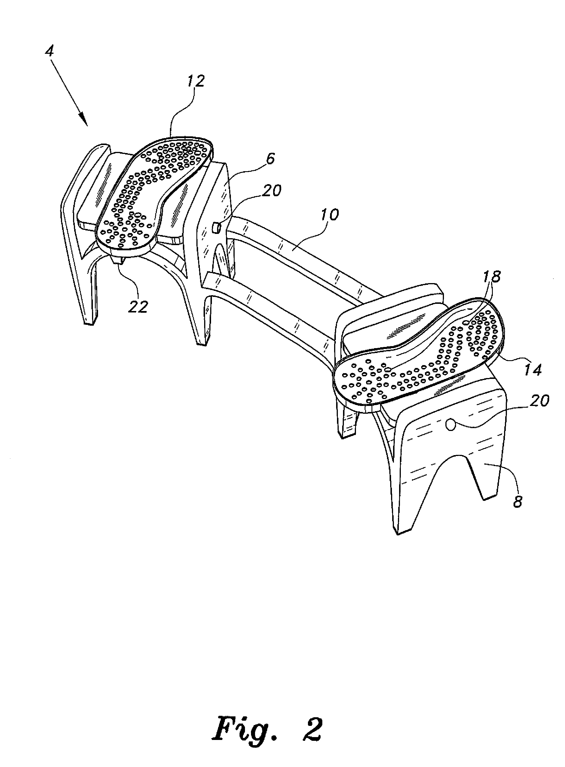 Therapeutic footrest for use while on a toilet