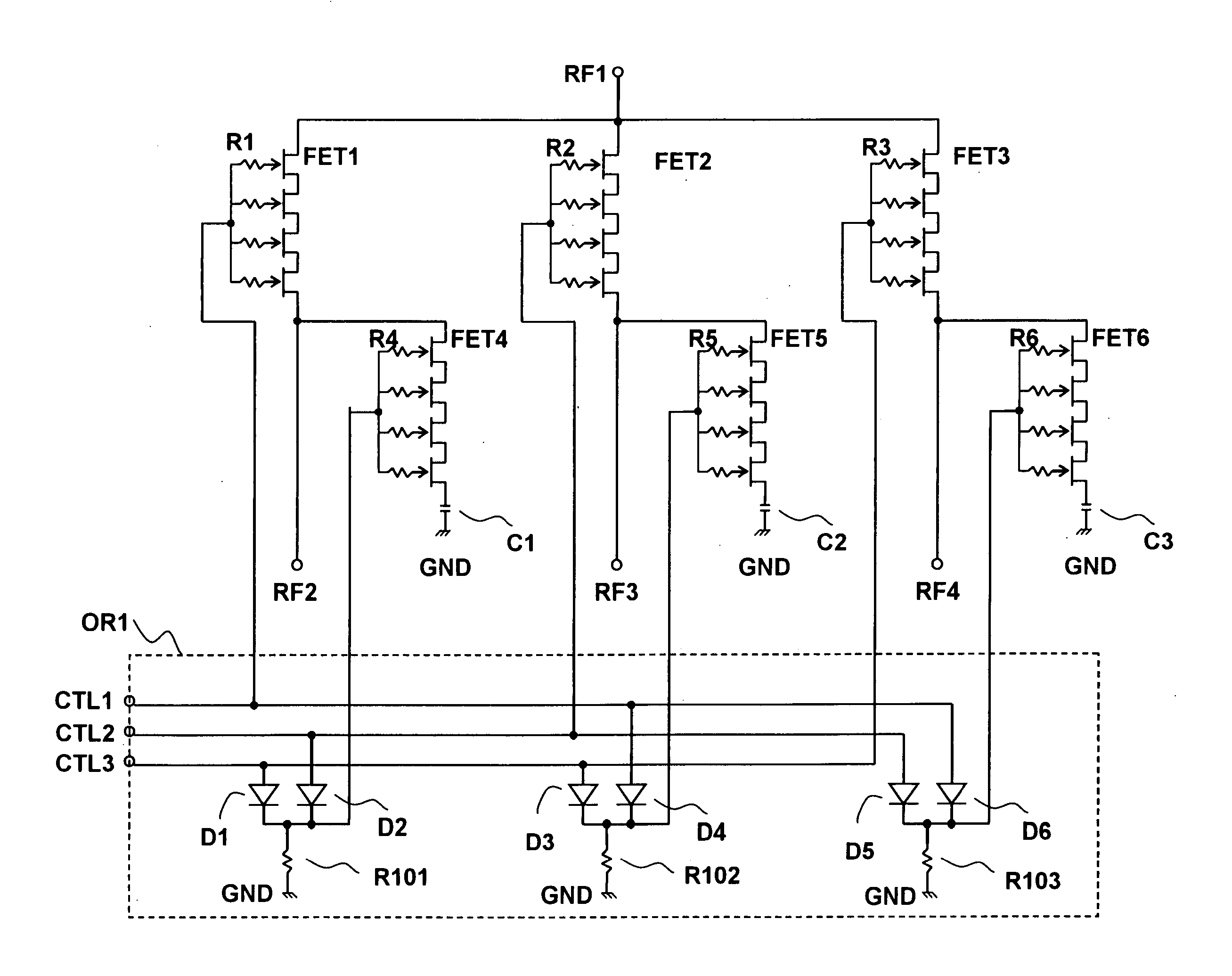 High frequency switching circuit device