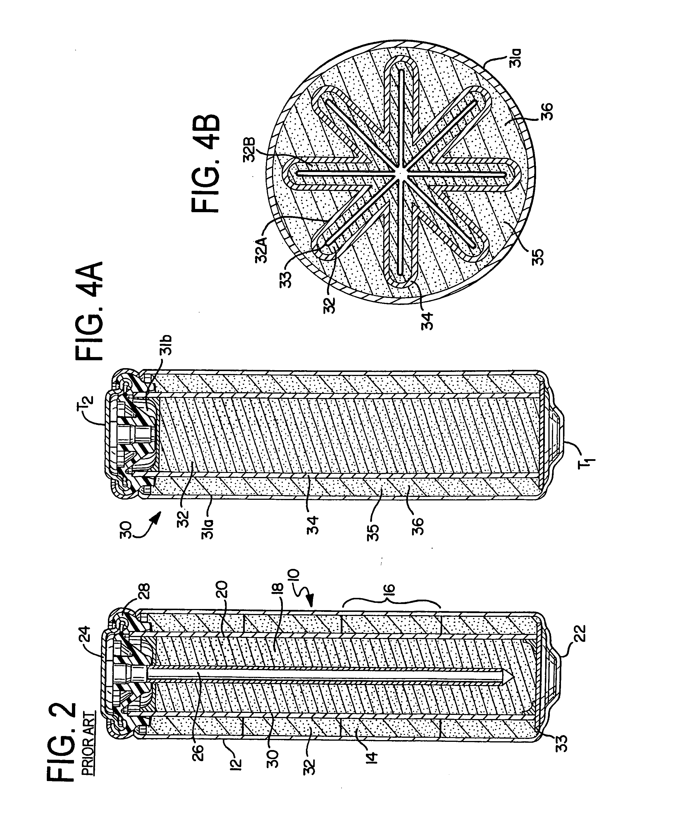 Embeedded electrode conformations for balanced energy, power, and cost in an alkaline cell