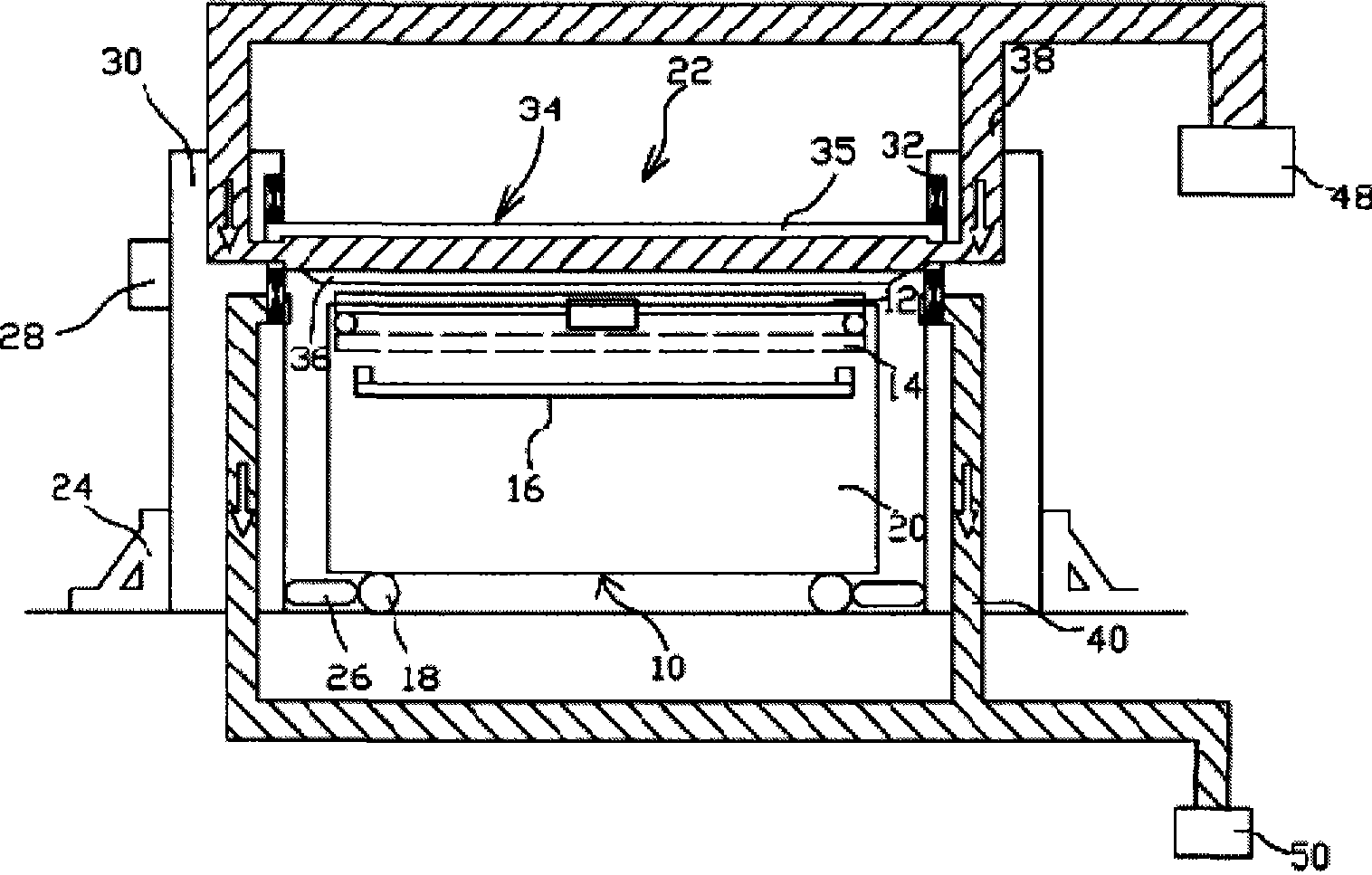 Gantry type light shield cleaning device