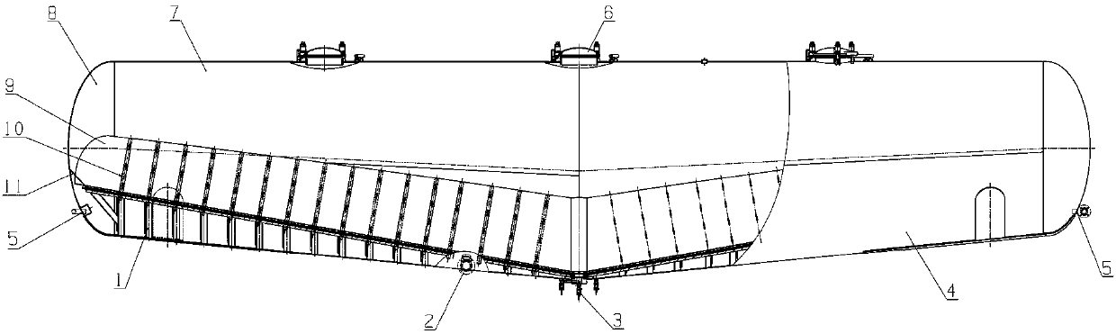 Tank body for bulk cement tank car