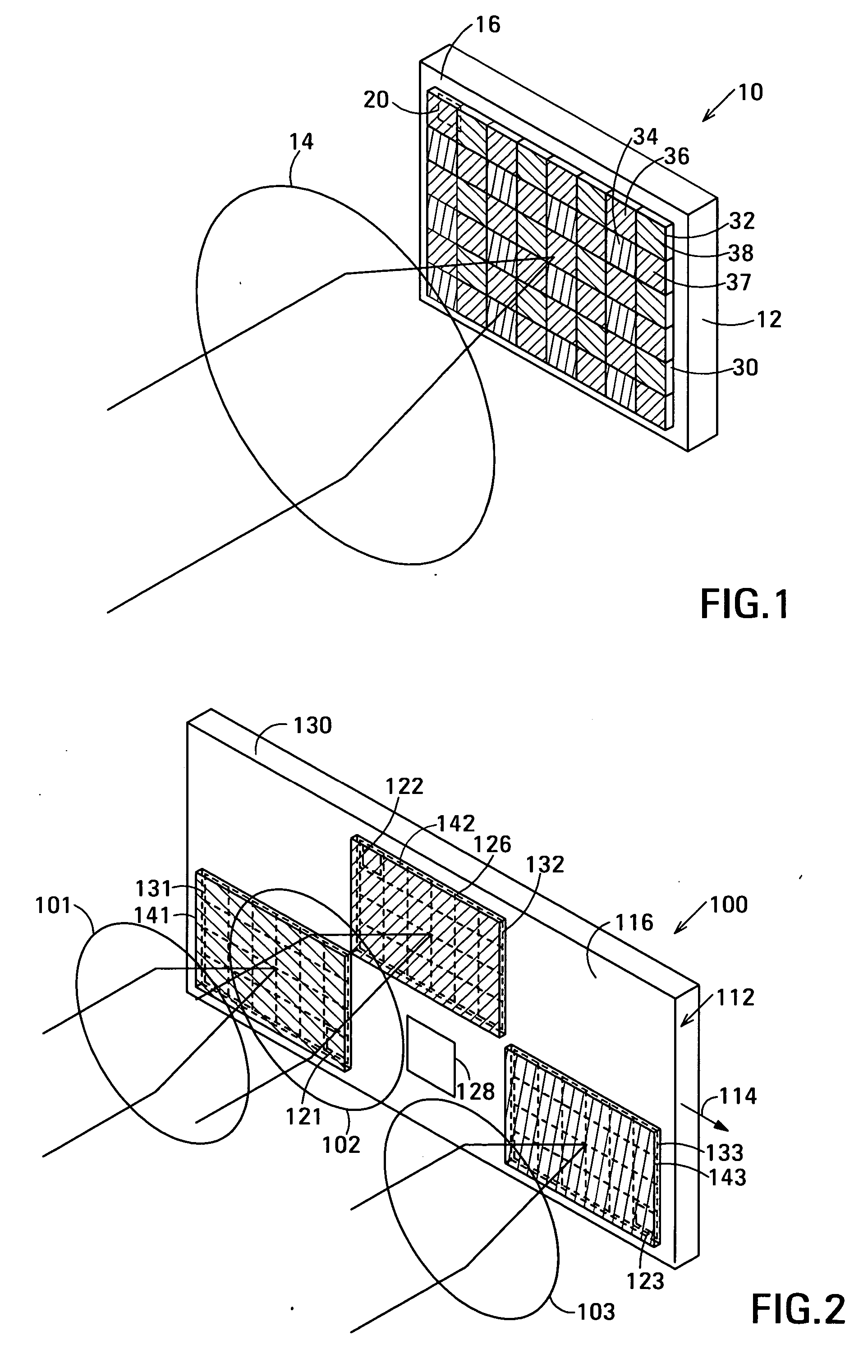 Color image sensor with imaging elements imaging on respective regions of sensor elements