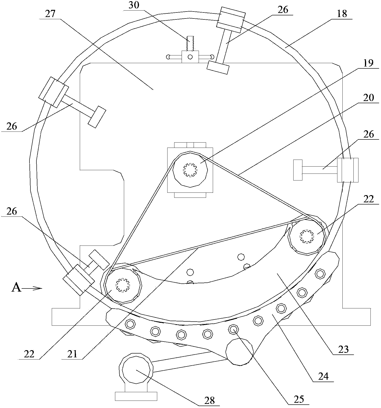 Bead ring positioning, clamping and turning device of bead ring winding machine