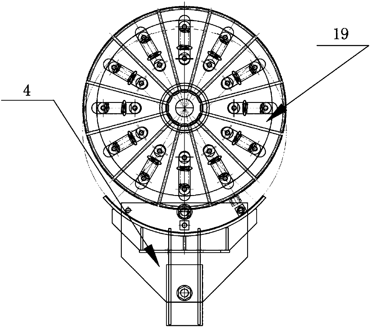 Bilateral thin-wall barrel port inward curling machine