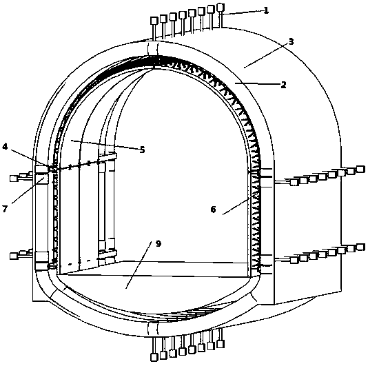 Tunnel lining structure using concrete filled steel tubes and laminated plates and construction method thereof