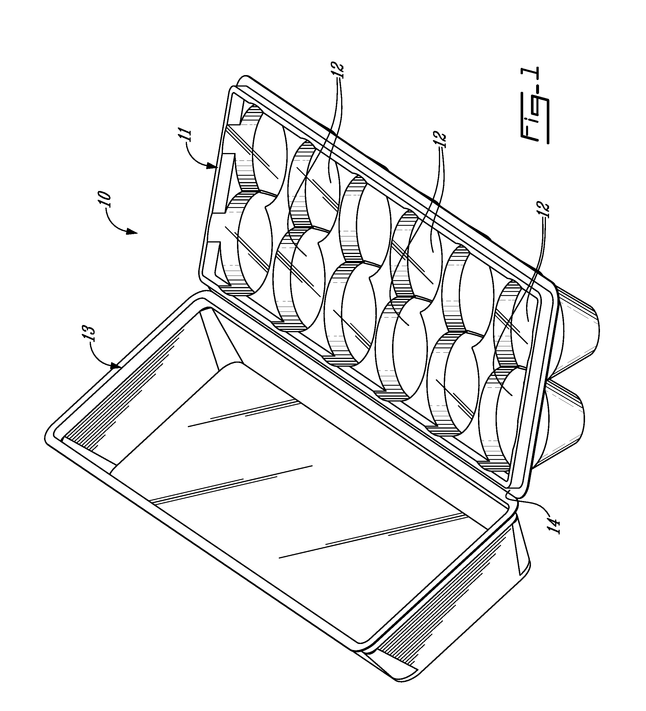 Egg container with stack-spacing system