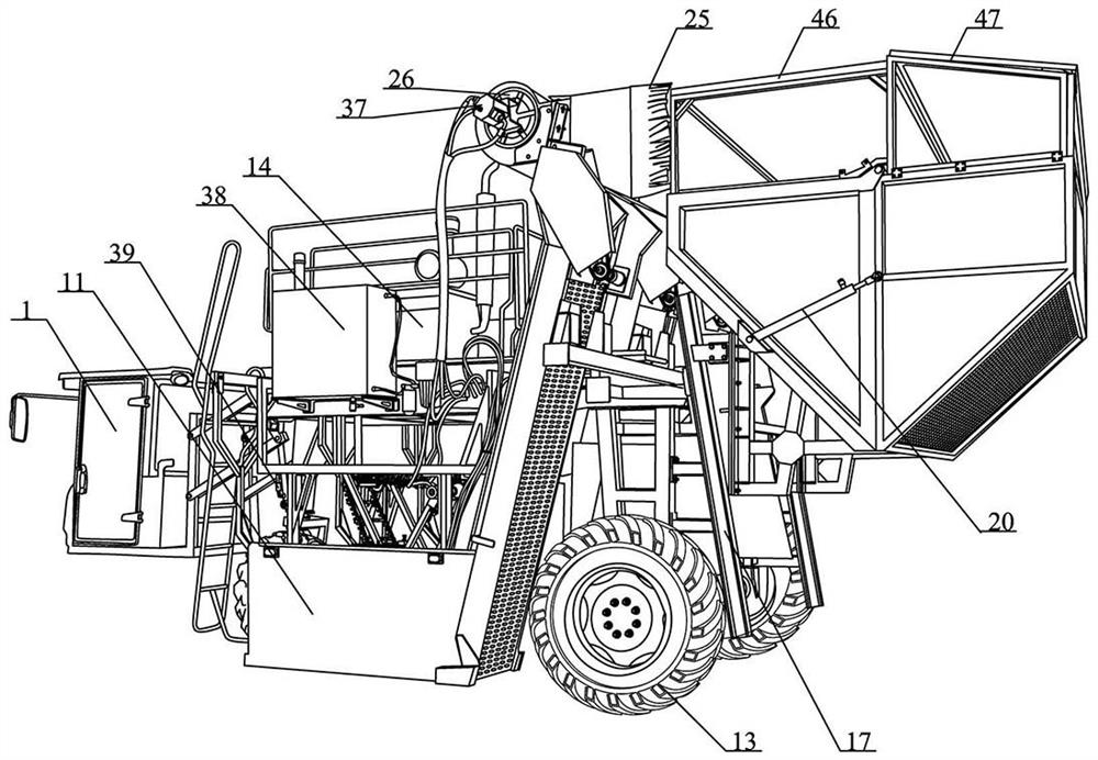 Flat pressing type upper tobacco leaf harvesting machine