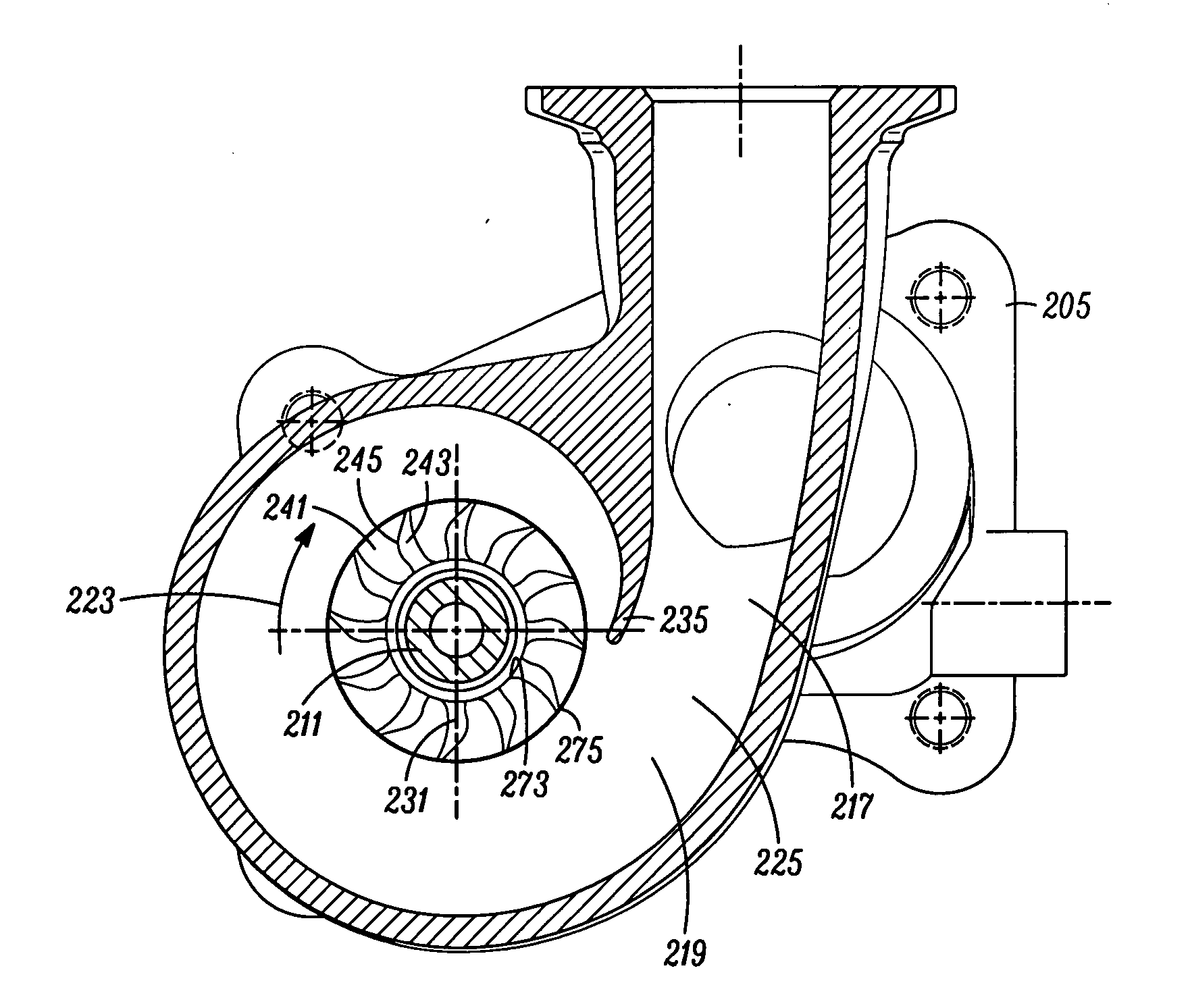 High diffusion turbine wheel with hub bulb