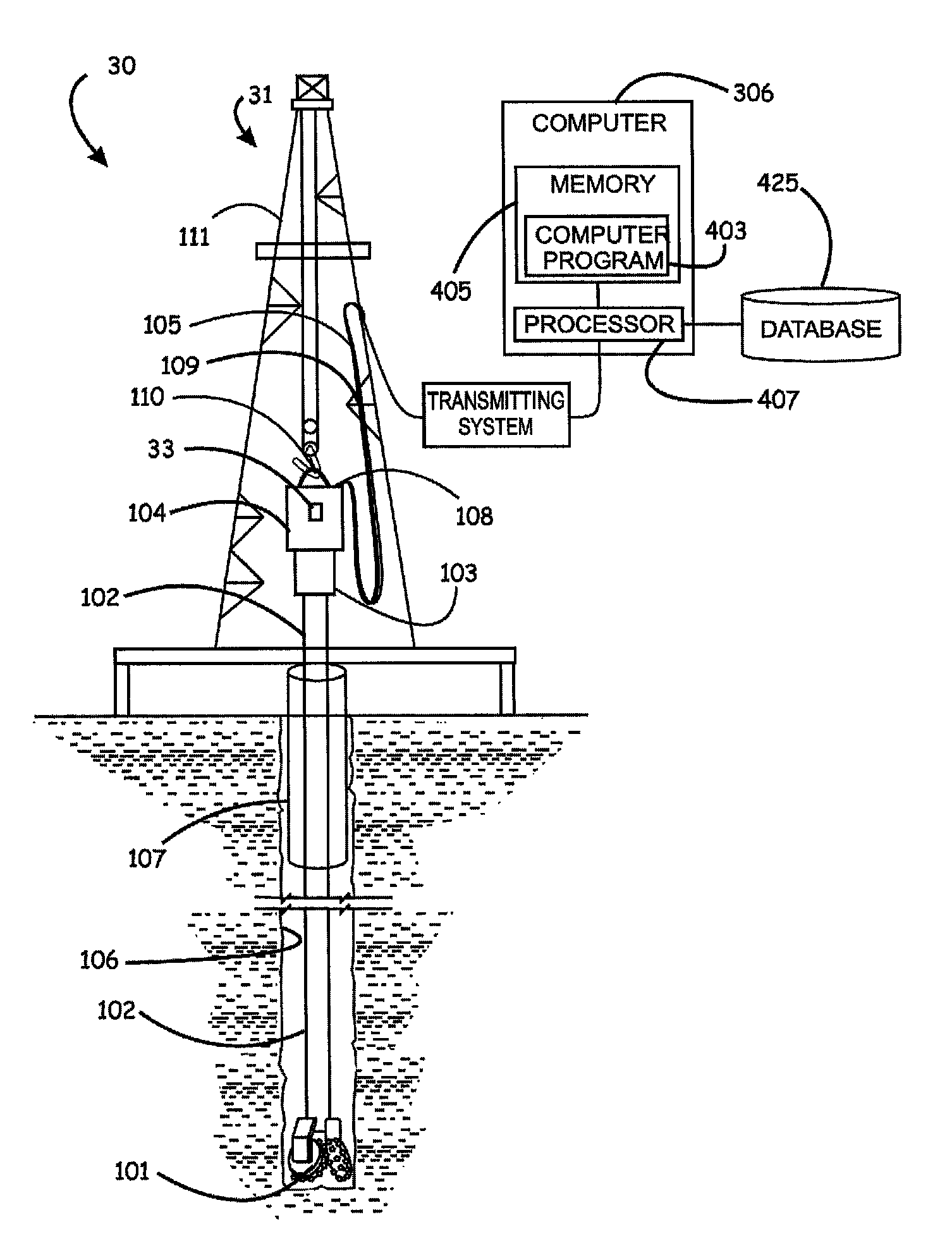 Apparatus for evaluating rock properties while drilling using drilling rig-mounted acoustic sensors