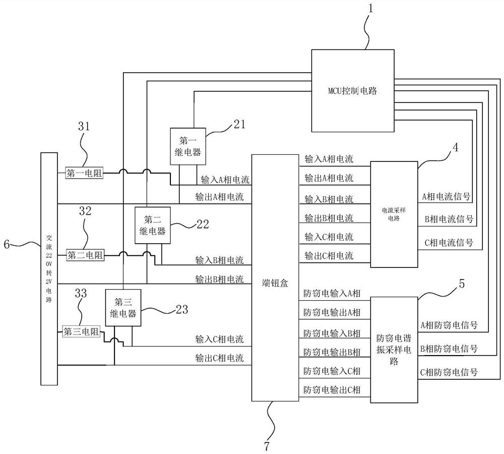 A terminal button box access line sequence detection circuit and a detection method using the circuit