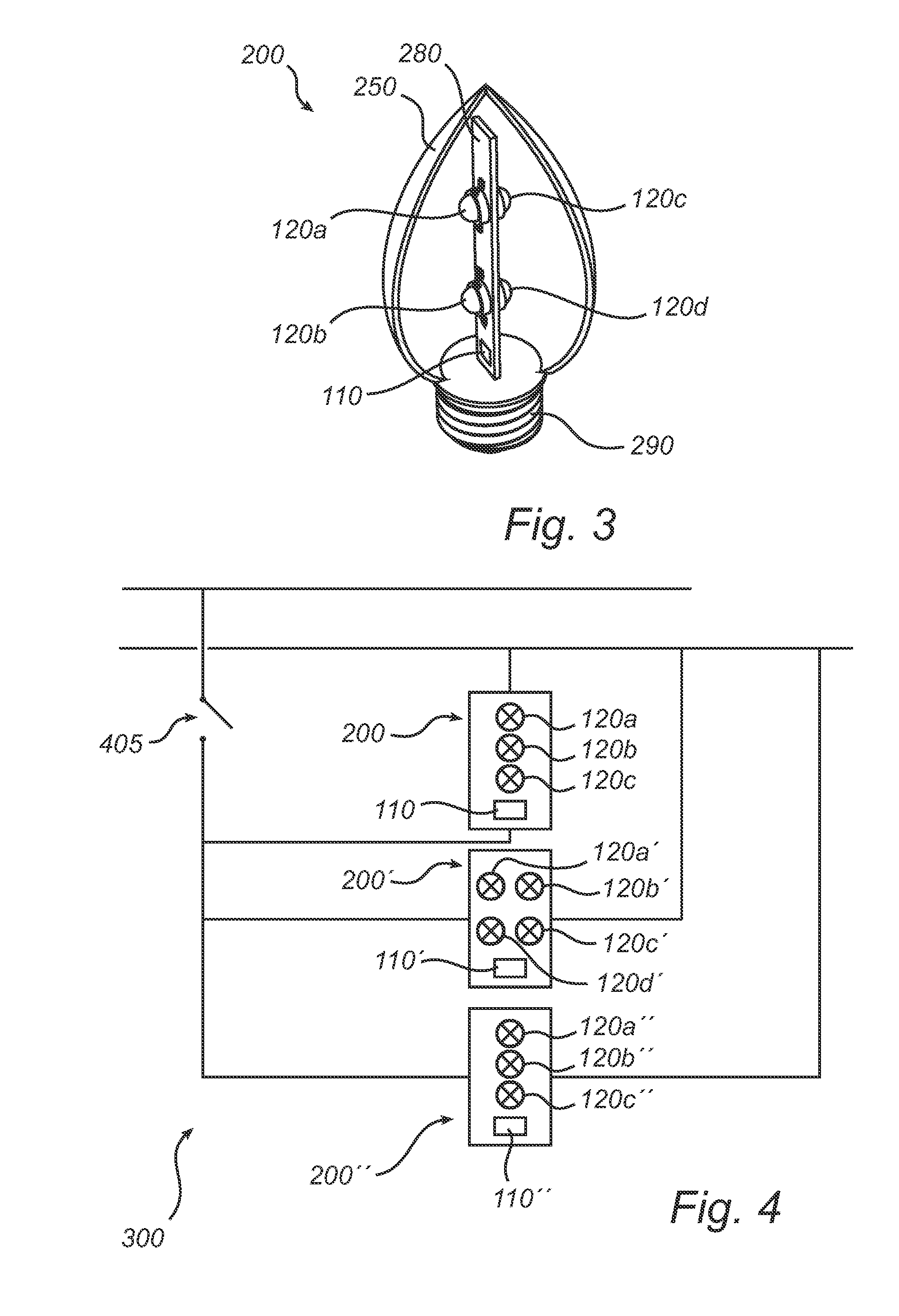 Lamp unit with a plurality of light source and toggle remote control method for selecting a drive setting therefor