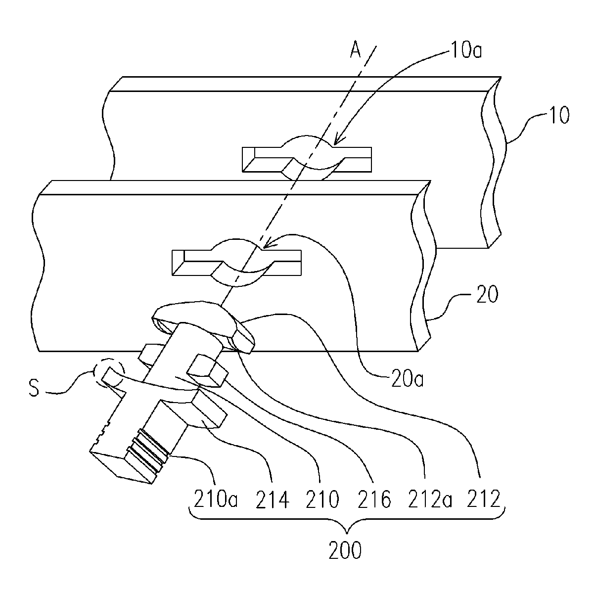 Mounting button used in display module