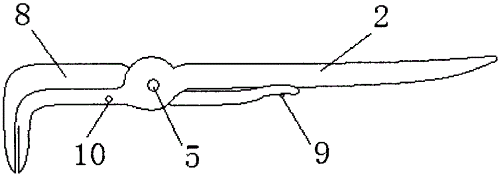 Pry force type tooth extraction forceps