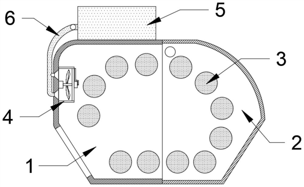 A smoke and dust removal device for a round bale baler