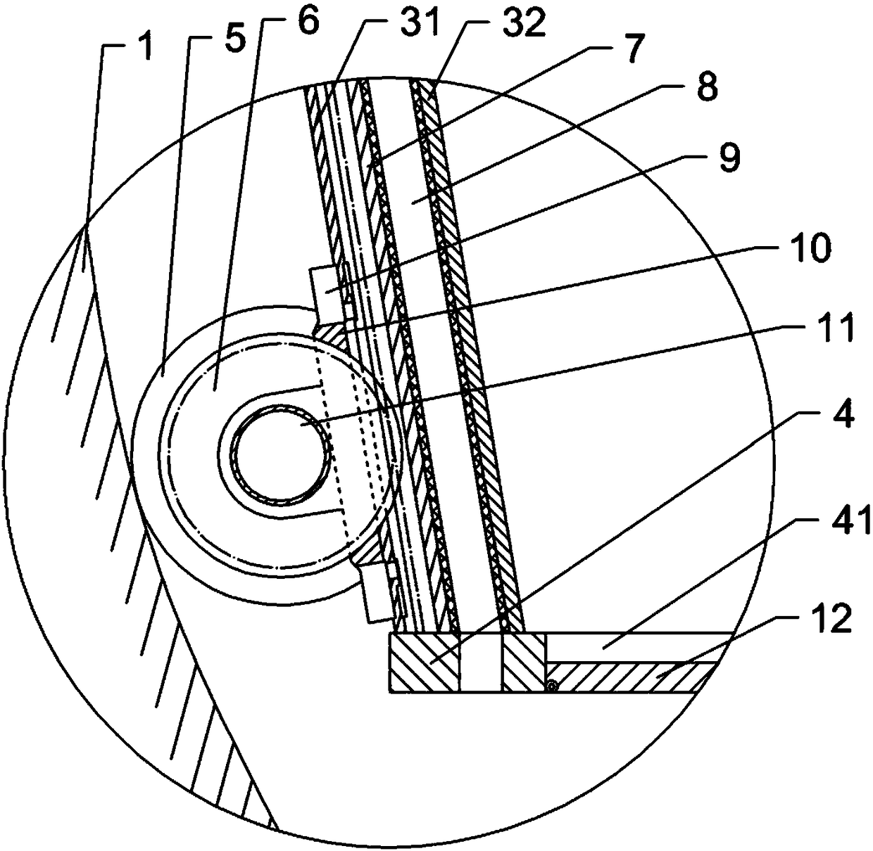 Fermented grain discharge device for wine making