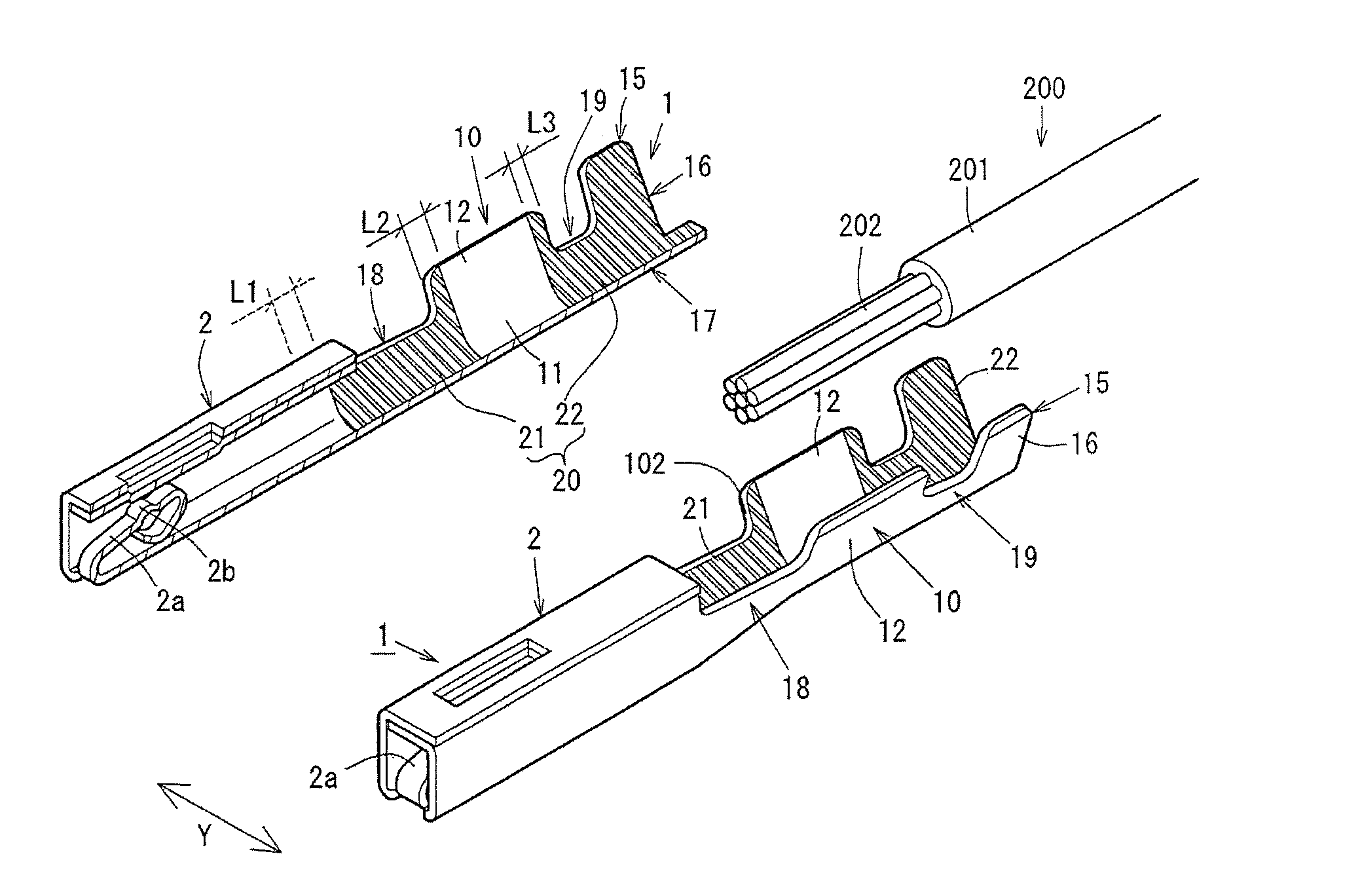 Crimp terminal, connection structural body and method for producing the crimp terminal