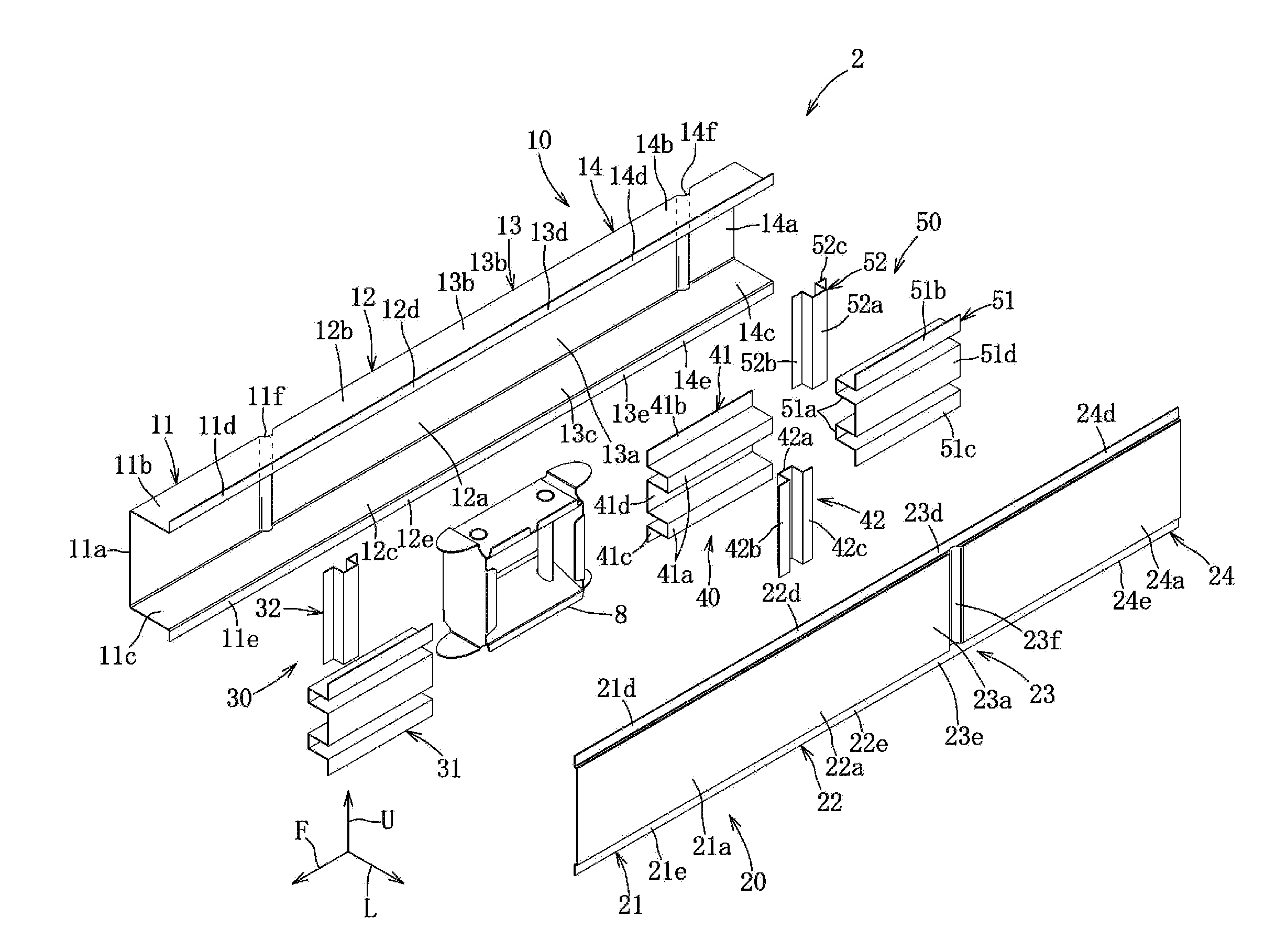 Frame structure for vehicle