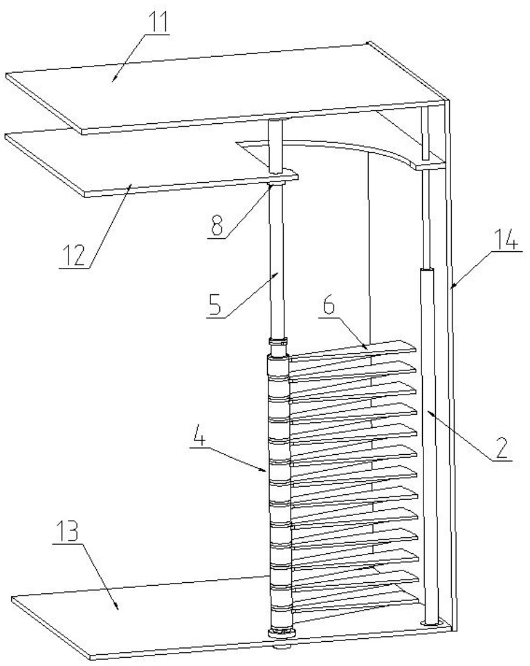 Step ladder integrated with lifting ceiling