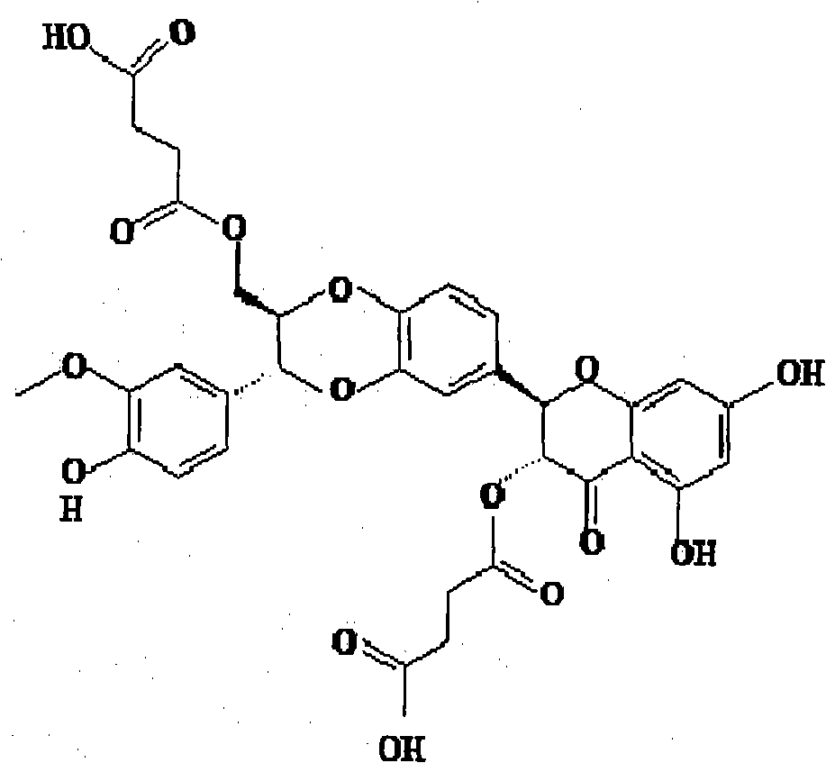 Phospholipid complex containing silybin di-partial succinate, preparation method and application thereof