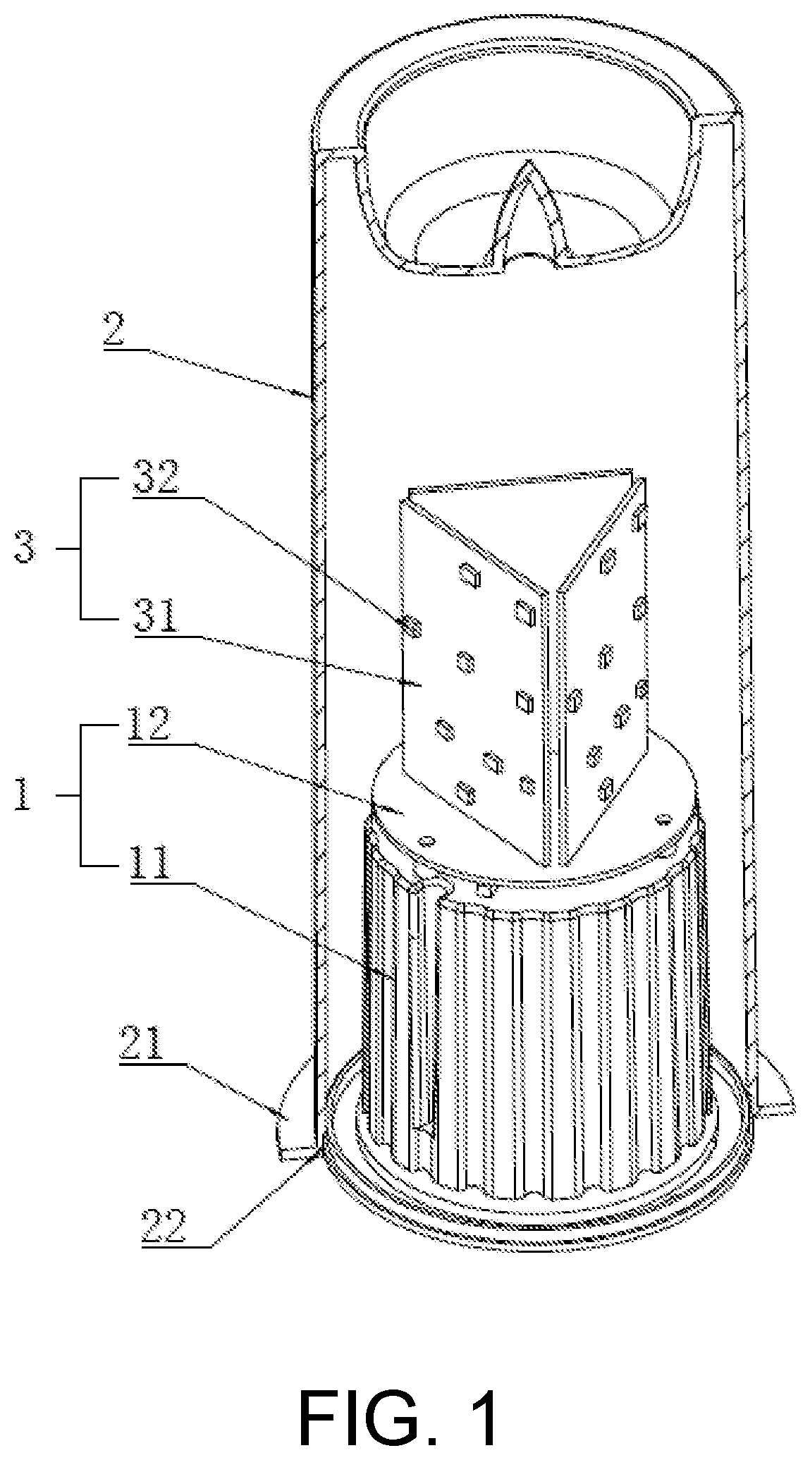 Flame simulation light with an inner light source surrounded by light emitting plates