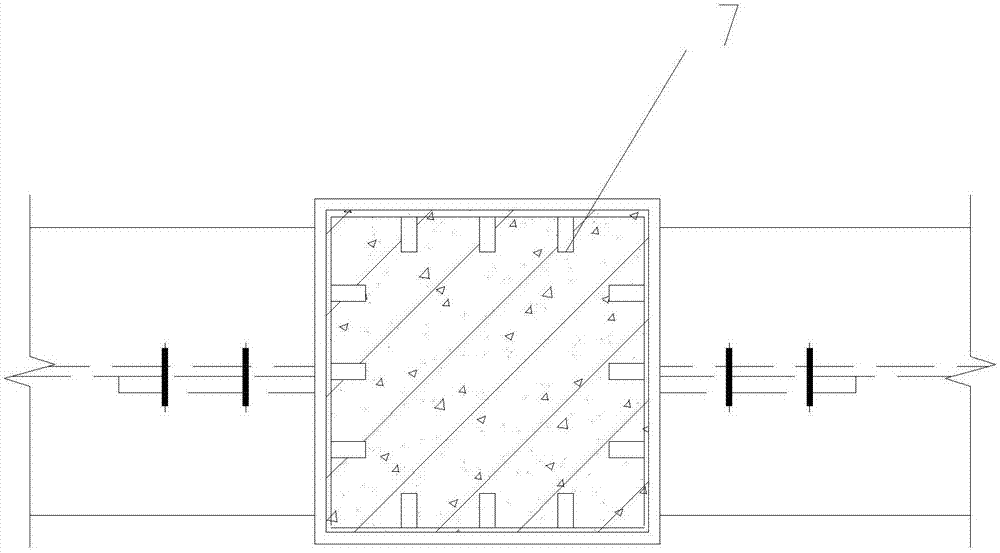 Node area column wall thickening and stiffening beam-column joints