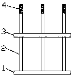 Bridge deck steel guardrail embedded part positioning structure