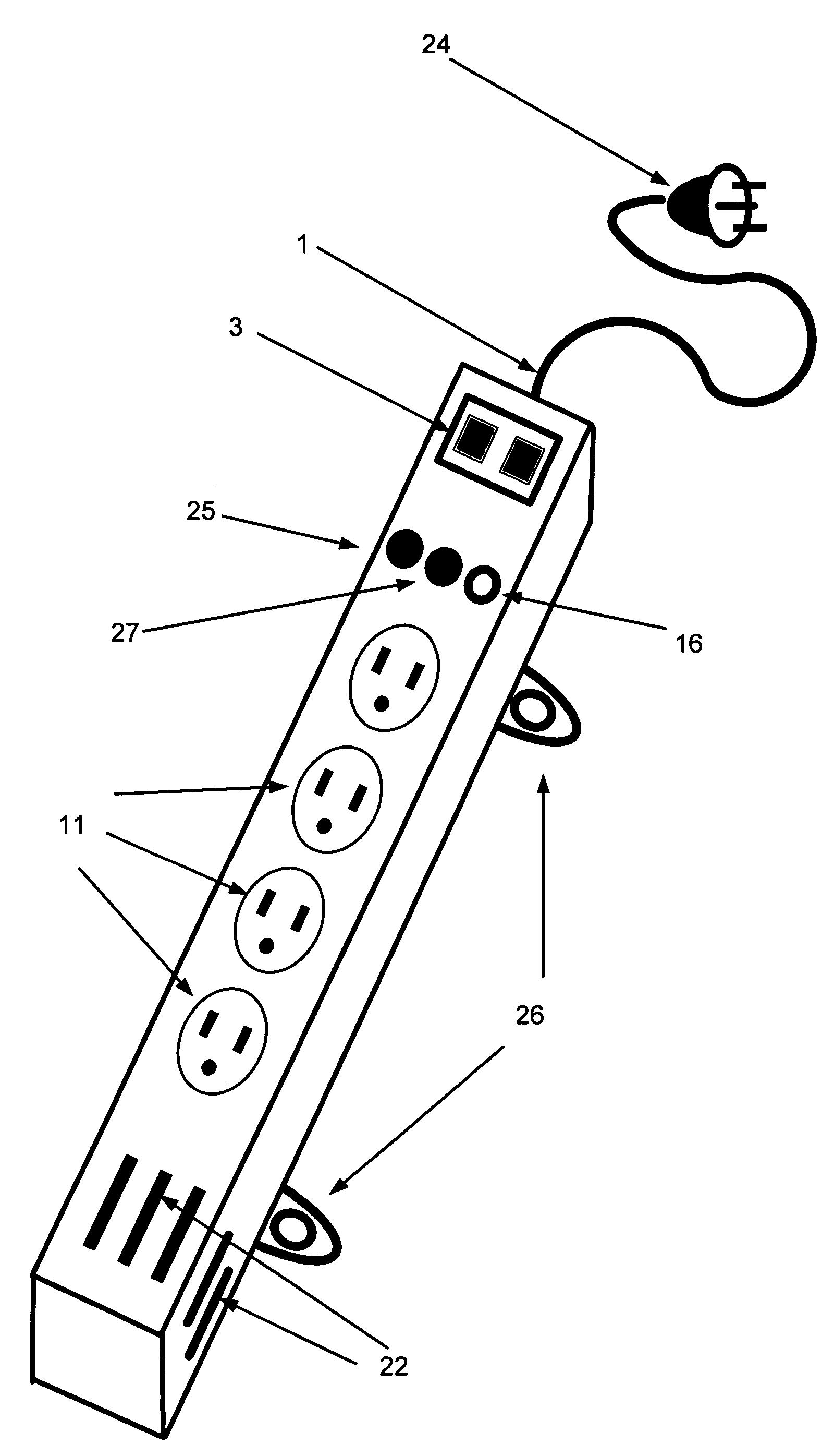 Power strip with smoke detection auto-shutoff