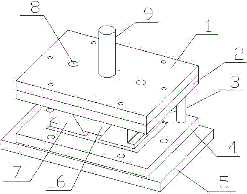 Bending die for producing electric box