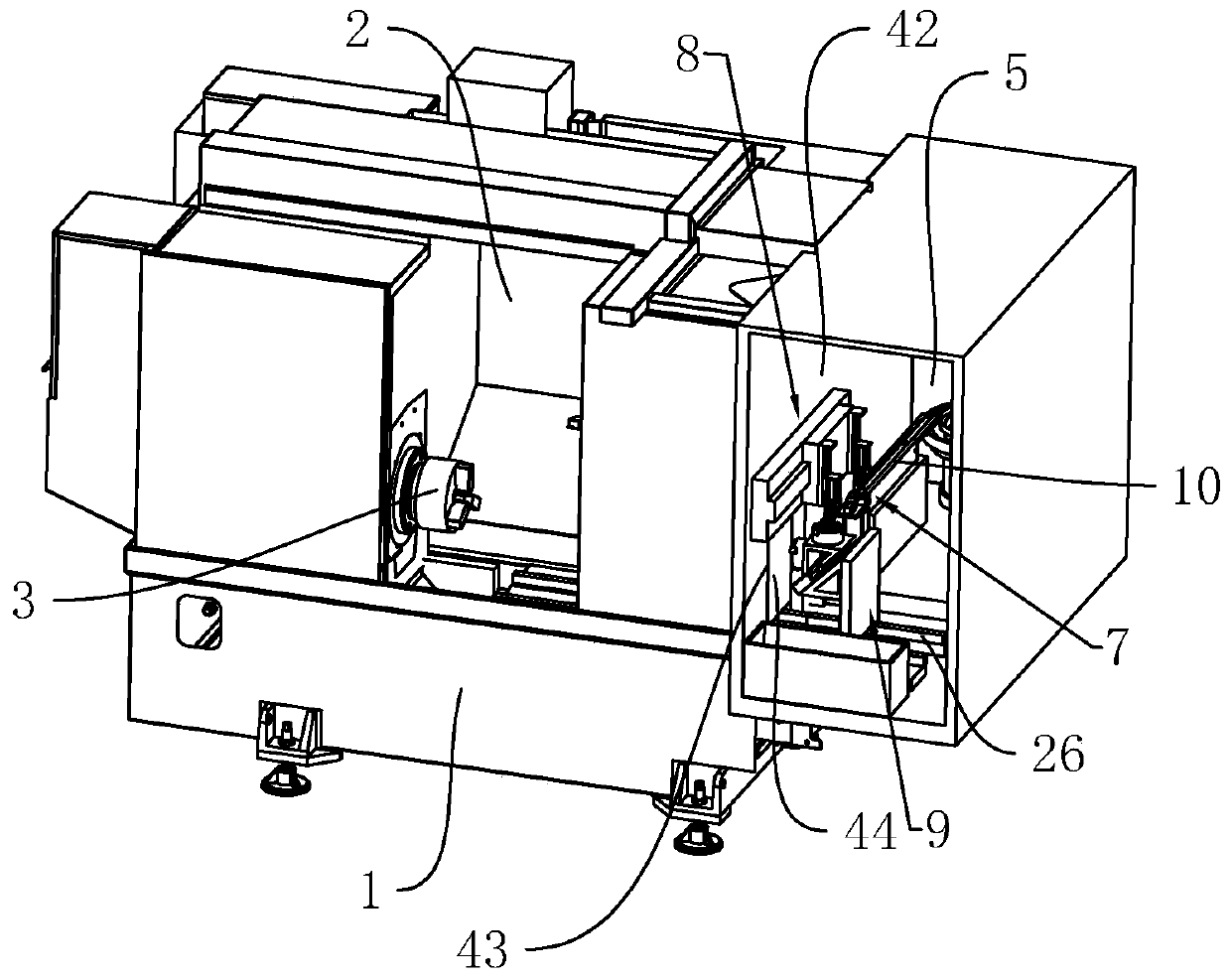 Feeding and discharging machine tool in full-automatic machine