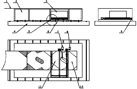 Uncoiling blanking die with side discharging mechanism and blanking method