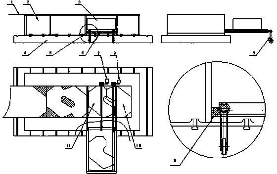 Uncoiling blanking die with side discharging mechanism and blanking method