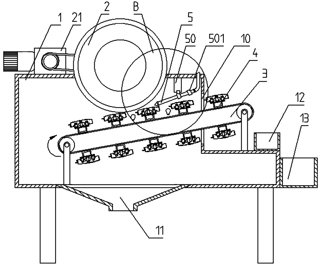 Sewing machine front panel polishing and chip-blowing integrated platform