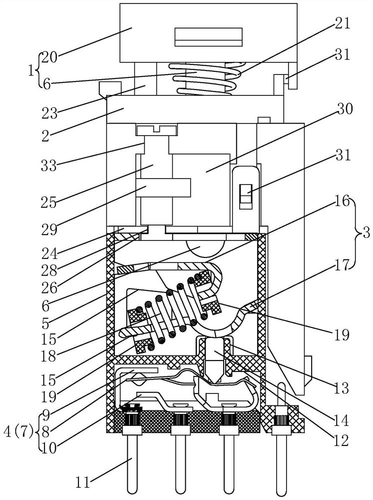 Push type aviation switch