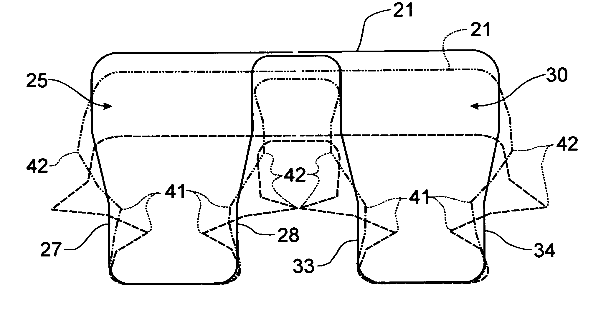 Bumper cross-section with hinges