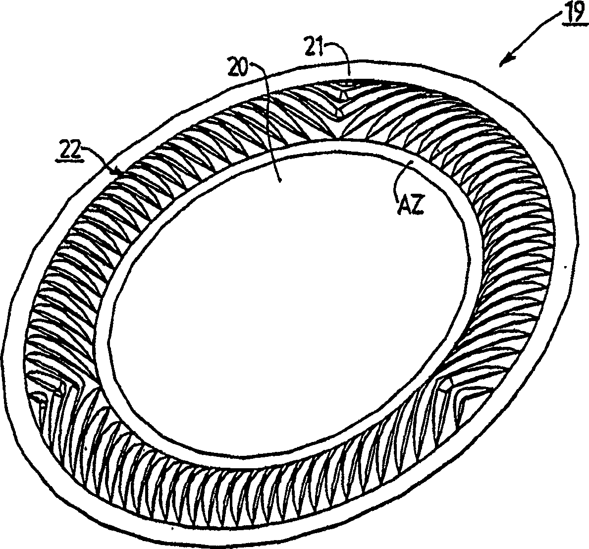 Electroacoustic transducer comprising a membrane with an improved pleats area