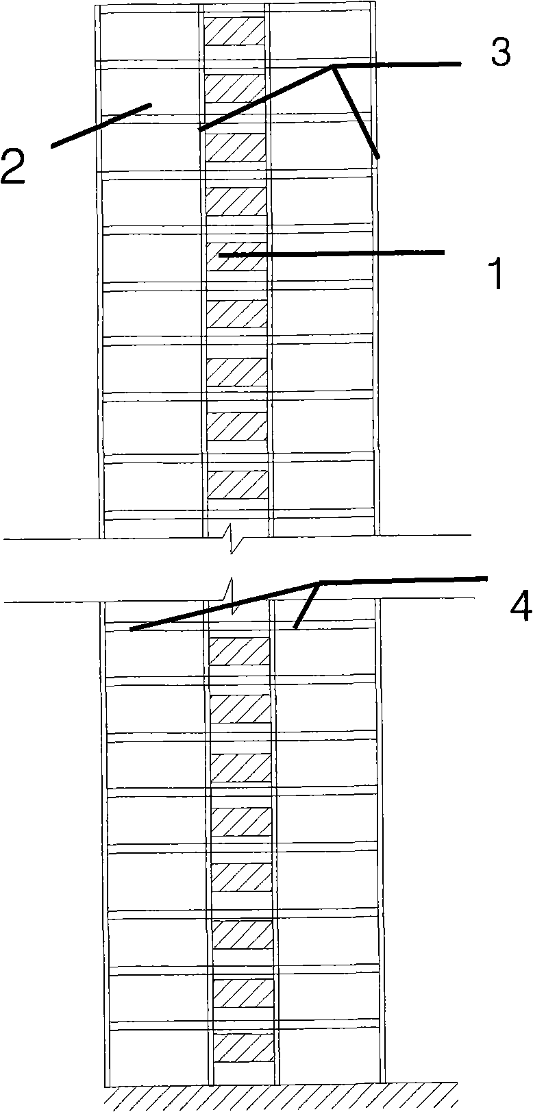 Ultra-high layer combined wall dual structure architecture