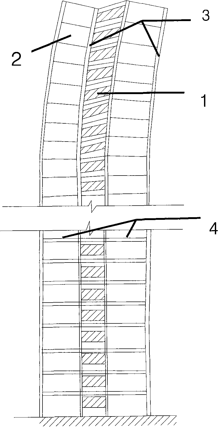 Ultra-high layer combined wall dual structure architecture