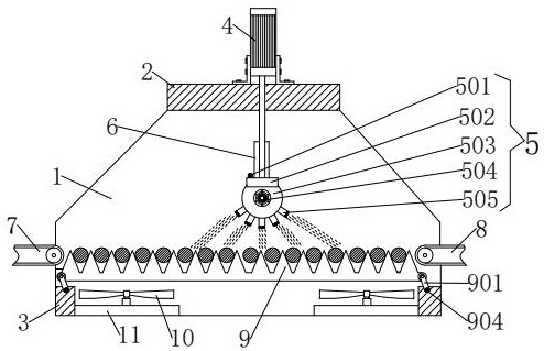 A kind of inorganic fiber material automatic spraying system and method