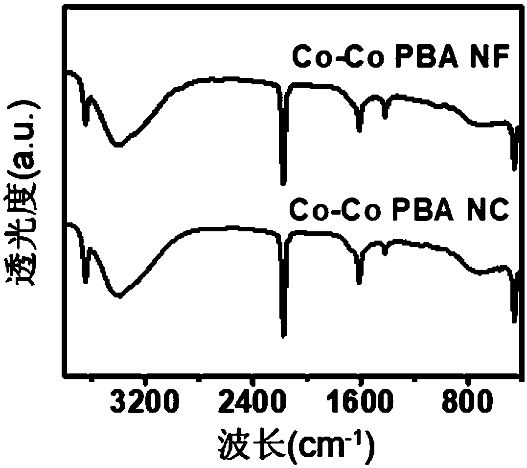 Cobalt phosphide nano frame and preparation and application thereof